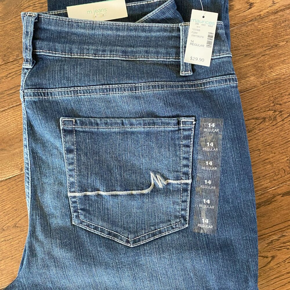 M Jeans by Maurices Classis Straight Mid Rise Jeans size 14 Regular NWT